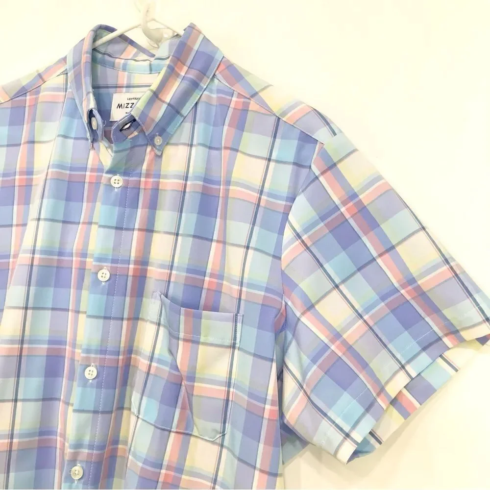 Mizzen + Main Leeward Collection Pastel Plaid Standard Fit Button Down Shirt